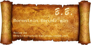 Bornstein Benjámin névjegykártya